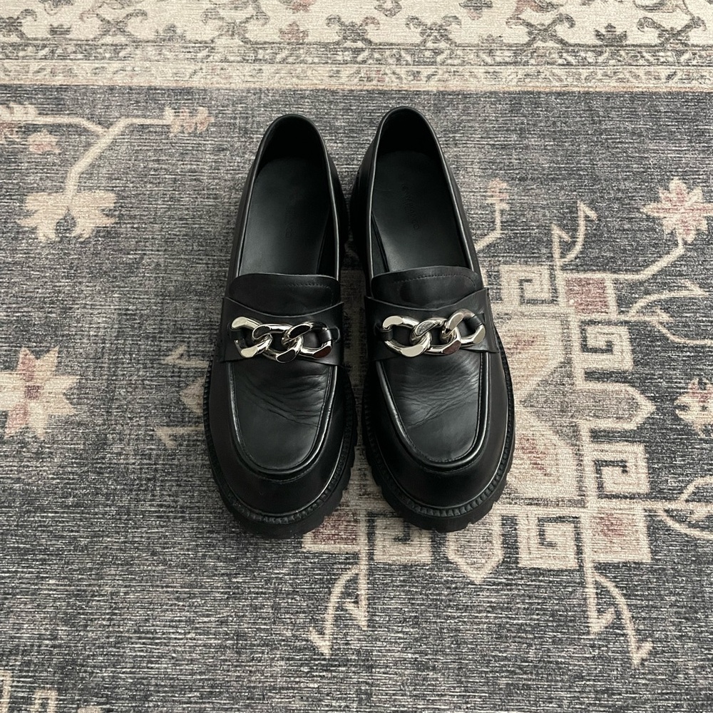 Tony Bianca Georgi Leather Loafer with silver chain detail